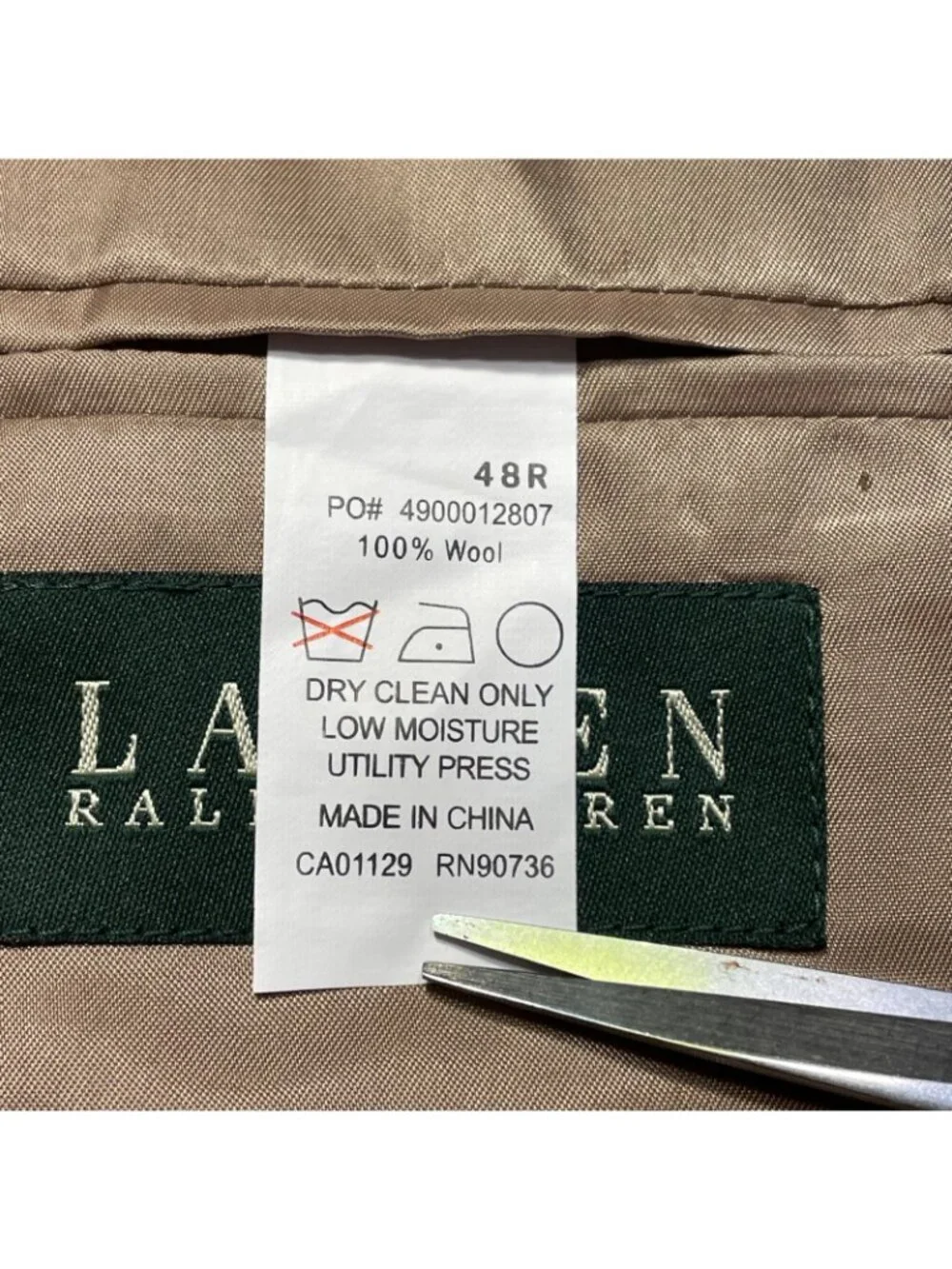 Ralph Lauren Blazer Mens Black/Tan Green Suede Sports Coat Jacket Size 48R